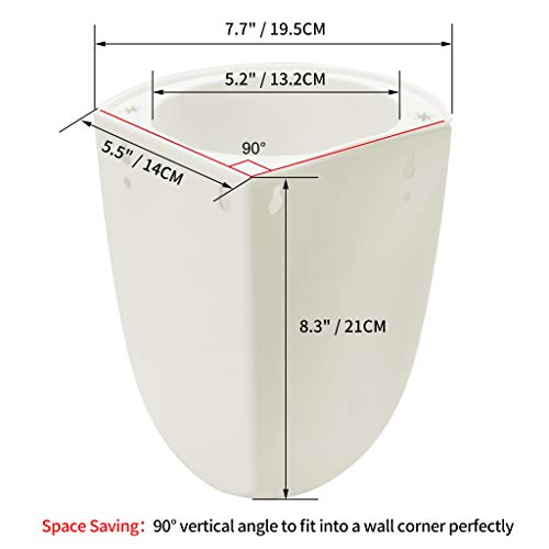 ORIMERC 4 Pcs self watering Corner Planter Wall Plant Pots Hanging Basket Plastic Flower Pots Decorative Modern Plant Vase Container Holder for Succulent Indoor Outdoor Home Office Décor White - Image 2