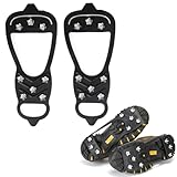 Strong Steel Studs Crampons:These 8 teeth crampons shoe spikes are sturdy, the steel is strong and hard, which can provide you effective protection even in low temperature, allow you walk quickly and steadily on snow and ice.