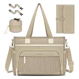 RAINSMORE Pañalera para Bebé, Gran Capacidad e Impermeable Bolso Tote para Pañales con Bolso para Chupón y Cambiador...
