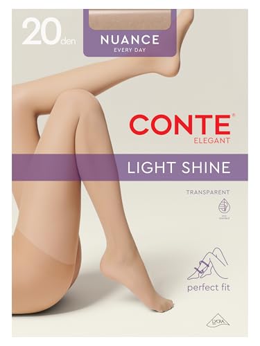 Image of Conte Control Top Tension Sheer Pantyhose Tights with Silky Matte Effect Nuance 20 Den
