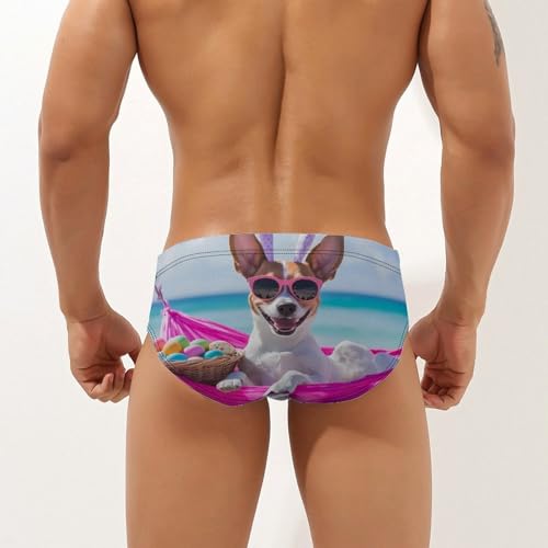 Easter Dog Eggs Mens Swim Briefs Sexy Bikini Swimwear Bathing Suits Trunks2