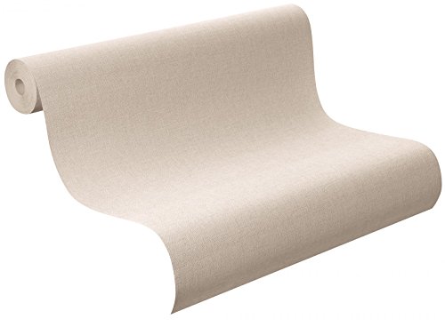 rasch Tapeta 448634 z kolekcji Florentine II – jednokolorowa tapeta na flizelinie w delikatnym beżowym kolorze – 10,05 m x 53 cm (dł. x szer.)