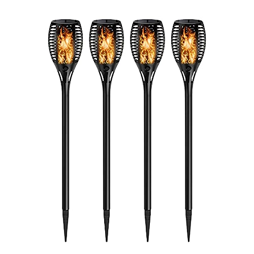 Preisvergleich Produktbild Solar Flammenlicht, IP65 Wasserdicht 12LED Solarleuchte Garten Fackeln, Automatische EIN / Aus Weihnachten Deko Straßenlaterne für Garten,Balkon,Auffahrt,Rasen