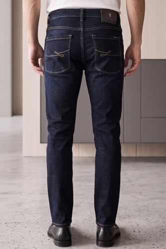 Image of Louis Philippe Men's Smart Fit Stretch Fabric for Comfort Premium Wash Aesthetic Authentic Twill and Durable Jeans