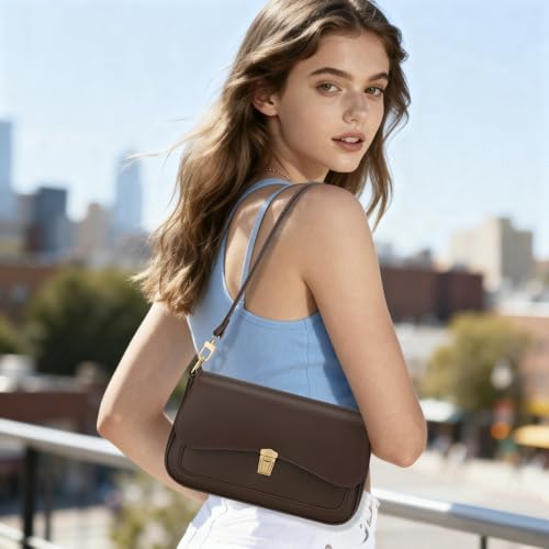 Image of KKXIU Small Shoulder Bag for Women Cute Hobo Handbags Mini Clutch Purses | Classic Trendy Retro Underarm Crossbody Bag with Detachable Straps, Zipper Closure