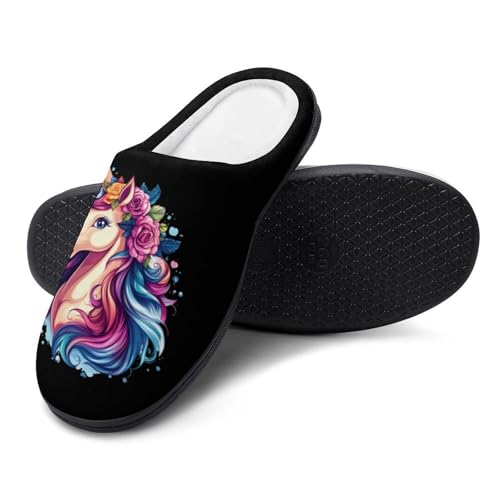 Flower Un-icorn Womens Cotton Slippers Warm House Shoes for Indoor Outdoor4