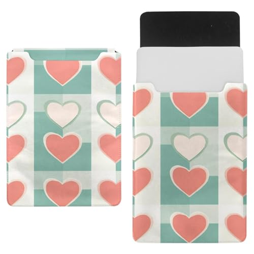 Housse ordinateur portable 35,1x25,9 cm pochette pc portable verte coeurs