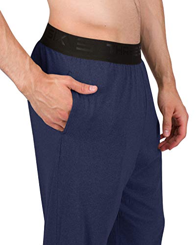Performance Dry Fit Pajama Pants For Men - Stretch Lounge Pjs With Pockets, Tapered Fit, Solid #TOP2