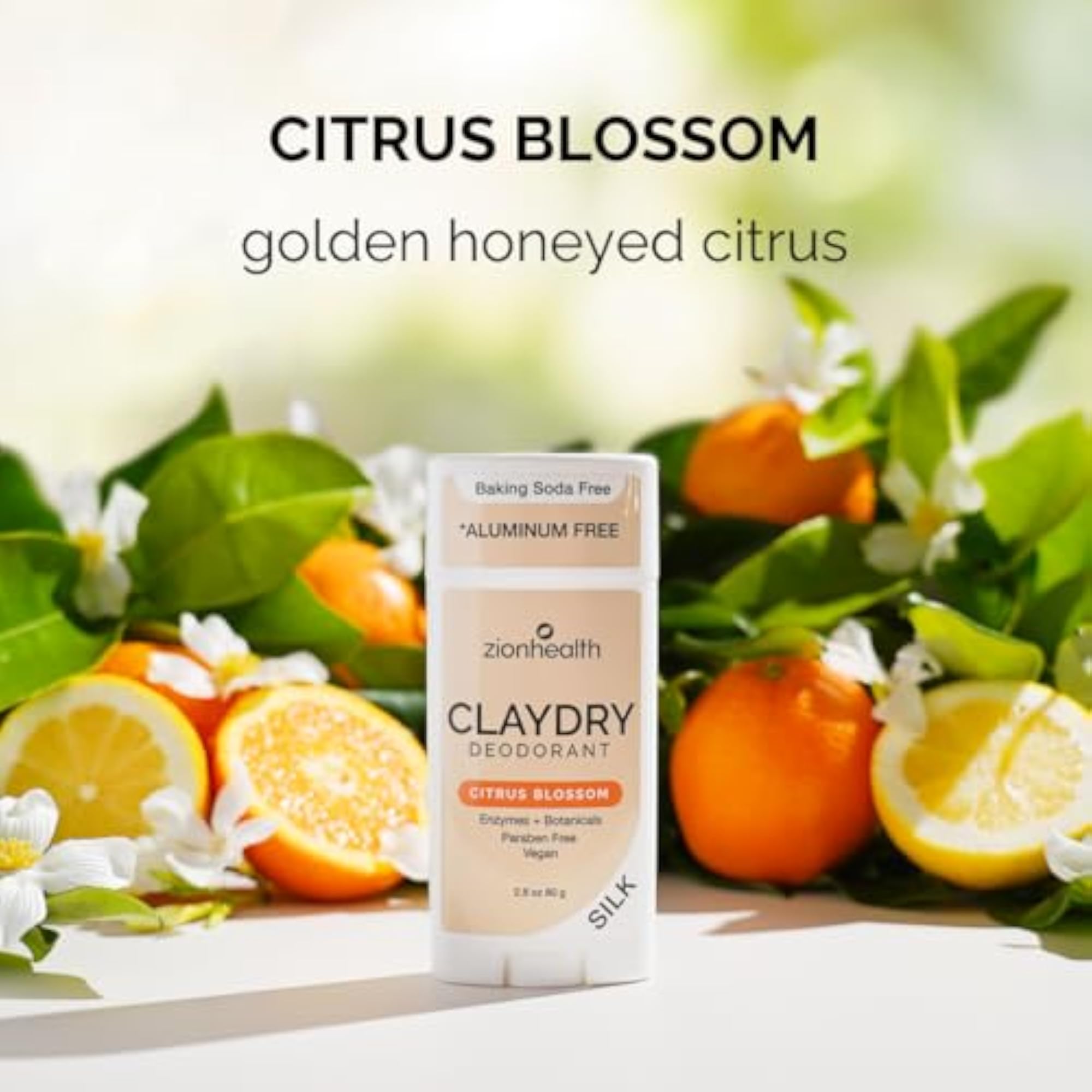Adama Minerals Clay Deodorant, Citrus Blossom, 2.5 Ounce