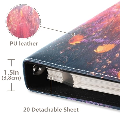 Álbum de fotos DIY con páginas autoadhesivas, encuadernador de 3 anillos, 40 páginas, tamaño 11.8 x 11.2 pulgadas miniatura 4