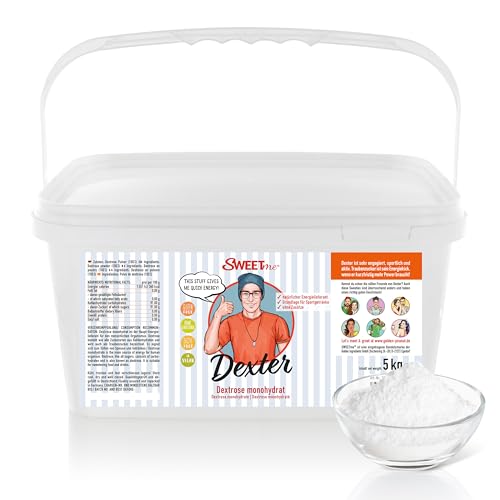 SWEETme® Dextrose monohydrat 5 kg - Dexter Traubenzucker Pulver, natürlicher Energiespender, Premium Qualität, ohne Zusätze