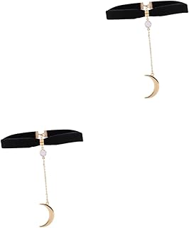 KESYOO 2pcs Fashion Rhinestone Pendant Choker Necklace for Women Stylish Clavicle Chain Jewelry for Parties