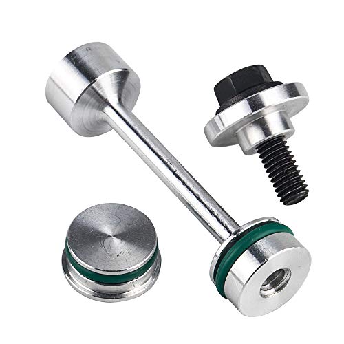 3Mirrors 14078GM01 Billet Aluminum Oil Diverter Barbell & Oil Tube Hold Down& Front Gallery Plug Compatible thumb #1