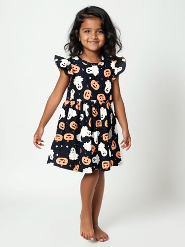 Image of Unique Baby Girls' Short Sleeve Everyday Printed Dresses for Kid and Toddler, Sizes 2T-12Y
