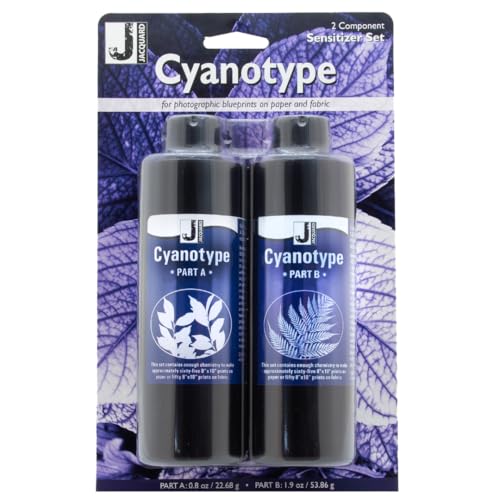 Jacquard Cyanotype Sensitizer Set, Sun Printing Kit for Creating Photographic Blueprints on Paper and Fabric, DIY Art and Craft Supplies for Solar Activated Prints