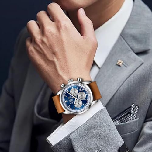 Image of LIGE Mens Roulette Wheel Watches Casino Themed Quartz Analog Watch 3ATM Waterproof Glowing Man Wrist Watches