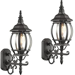 HOLKIRT 2-Pack Outdoor Wall Lantern Waterproof Exterior Wall Sconce Light Matte Black for Porch Garage Doorway HOLKIRT 2 Pack Outdoor Wall Lantern Waterproof Exterior Wall Sconce Light Matte Black for Porch Garage Doorway