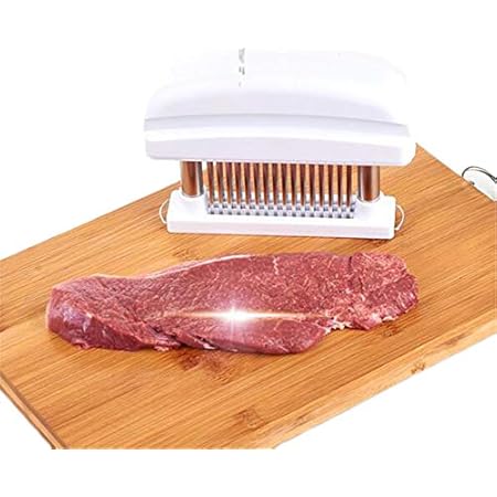 Amazon グードコ キッチン ツール 台所 肉たたき 肉筋切り器 肉たたき槌 ミートテンダーライザー 多機能 肉刺し 筋切り 針 刃 軽量 ステンレス製 48本刃 洗いやすい 柔らか アクセサリー ホワイト F 肉たたき ミートテンダライザー オンライン通販