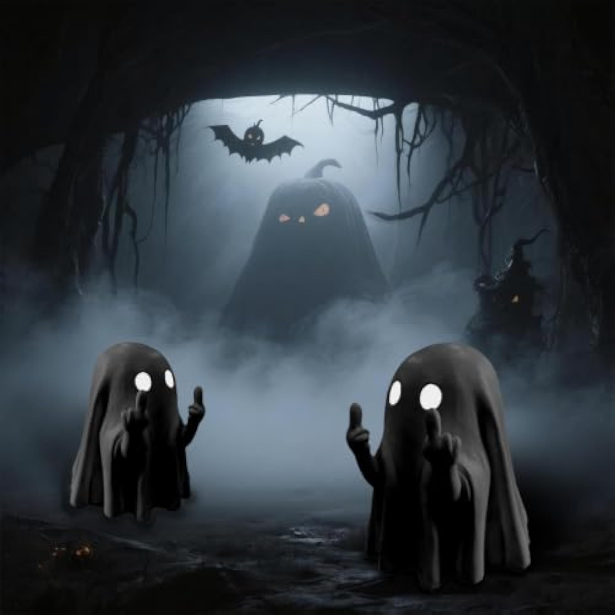2 PCS Cute Ghost Figurine Halloween Decor Tabletop Ornament