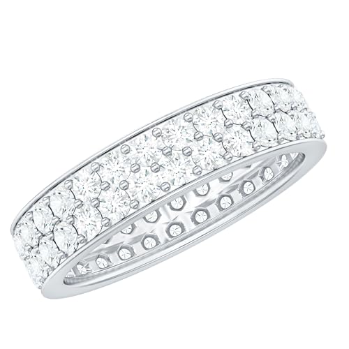 Certified Moissanite Eternity Ring for Women, D Color Vs1 Clarity, Moissanite Wedding Band - Ready To Gift