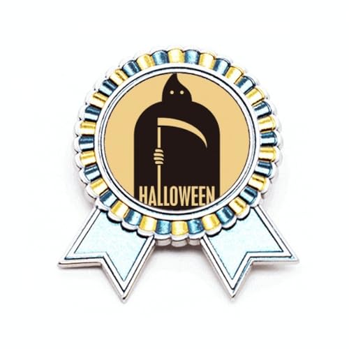 Broche Azrael noir en métal de style Art déco taille M l'accessoire chic d'Halloween