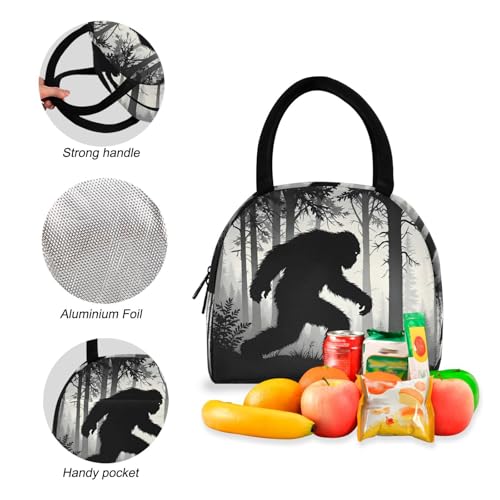 Backpack Lunch Box Set Large Capacity Travel Backpacks and Insulated Lunch Bag for Commute Hiking Picnic Sneaking Sasquatch Print4