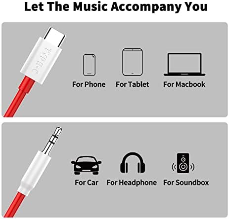 ACAGET USB C to 3.5mm Audio Aux Jack Cable, 2M Type C Adapter to 3.5mm Headphone AUX Car Audio Stereo Cord for OnePlus 10T 10Pro 9 Pro 8T Nord Samsung Galaxy S22 S21 Ultra OPPO Find X5 Reno8 Pro