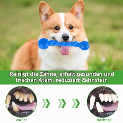 QYRDBGY Hundespielzeug Wurfstick, 3 Stück Gummi Spirale Kauknochen Strapazierfähig Wurfspielzeug Hund Dauerhaft Kauspielzeug Hund Haustier Mundpflege für Kleine, Mittelgroße und Große Hunde