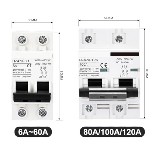 Disjoncteur CC protégeant batterie et panneau solaire 400V 15A
