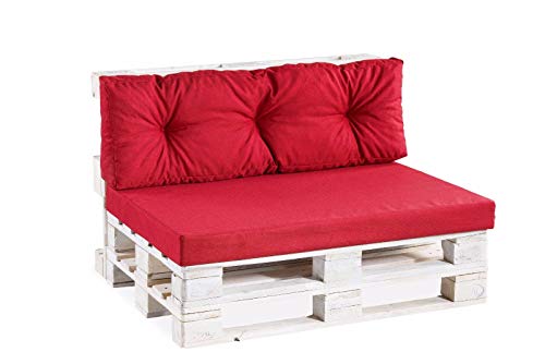 Gutekissen Cojines para Palets 120x60 Rojo