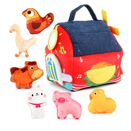 Jouets sensoriels de voyage pour bébés et peluches de la ferme