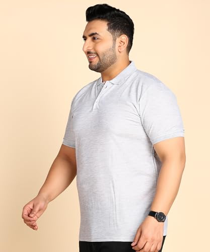 Image of INKKR Plus Size Solid Men's Polo Neck T-Shirt