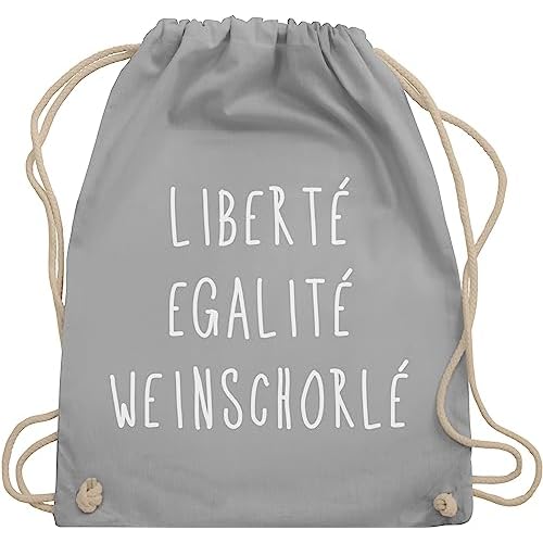Shirtracer Sprüche Statement mit Spruch - Liberte Egalite Weinschorle weiß - Unisize - Hellgrau - egalite liberte weinschorle - WM110 - Turnbeutel und Stoffbeutel aus Baumwolle