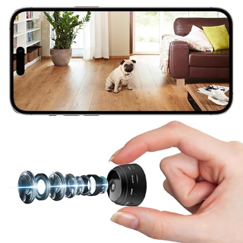Mini 1080P Indoor Hidden Camera, WiFi Wireless Nanny Cameras for Pet, Baby, Office Security, Micro...