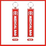 2pcs Medical Alert Tags for Bag, 2 Styles Medical Device Luggage Tag with Straps Information Cards & Key Ring for Professional Equipment Travel Suitcases Backpack