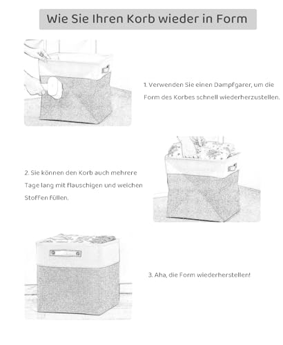 MANGATA 25|28|30|33|33x38cm Aufbewahrungsbox Stoff, Aufbewahrungskorb – Ansicht 8
