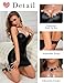 Genhoo Ladies Leather Lingerie Mini Dress for Women Supportive V Neck Bodycon Dresses Choker Chain Party Clubwear Black XXL
