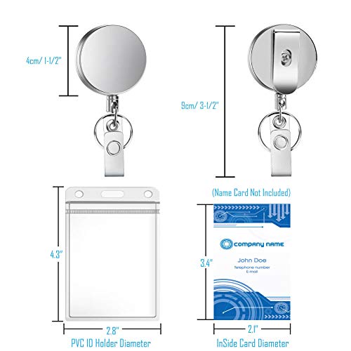 Selizo BH-020 5 Packs Metal Retractable Badge Reels thumb #2