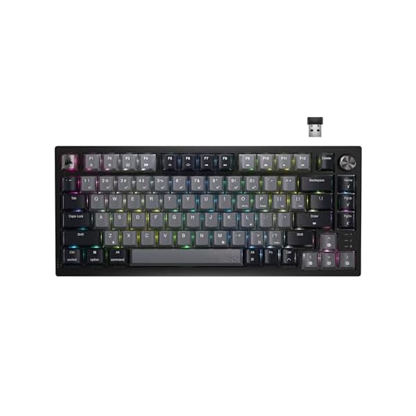 Corsair K65 Plus Wireless 75% RGB Mechanical Gaming Keyboard – Pre-Lubricated MLX Red Linear Switches – PBT Dye-Sub Keycaps – PC, Mac, PS5, PS4, Xbox, iPad – QWERTY NA – Black/Gray
