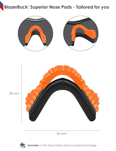 Image of BLAZERBUCK Replacement Nose Pads Nose Pieces for Oakley M Frame Series Sunglasses - Black + Orange