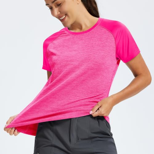 Image of MoFiz Women's Short Sleeve UPF 50+ Sun Protection Sports T-Shirt Quick Dry Running Workout Athletic Tee Top