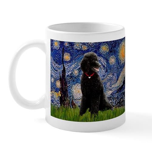 CafePress Starry Night Black Poodle Mug 11 oz (325 ml) Ceramic Coffee Mug