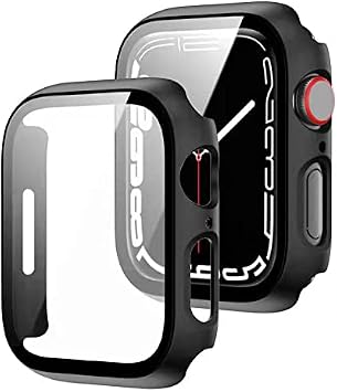 er eve K l f Komple  n  Kapatan Mika Ekran K r lmaz Cam Korumal  Siyah Apple Watch Seri 2 3 4 5 6 SE 44mm ile Uyumlu  r n