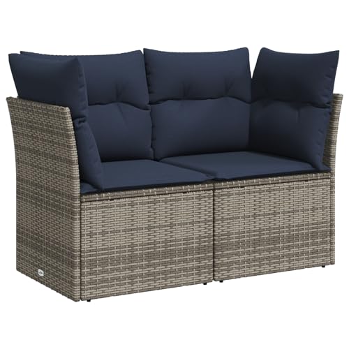 Canapé de jardin en polyrotin de qualité supérieure avec coussin gris