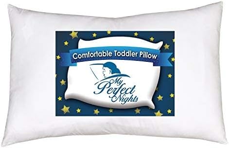 My Perfect Nights Toddler Pillow Travel Pillow with Pillowcase 13 x 18 White Machine Washable Soft Organic Cotton