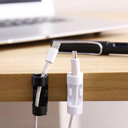 100 Pzs Abrazaderas para Cables, Soportes Adhesivos para Cables para Pared, Mantiene los Cables Ordenados Bajo Escritorios, Autos y Computadoras (Transparente) (1274-Negro) miniatura 3