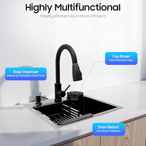 Fregadero de cocina con grifo extensible para facilitar la limpieza diaria del hogar 4
