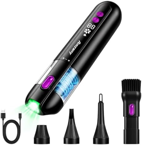 Amzany Handheld Vacuum Cordless, 19000PA Car Vacuum with Green Li...