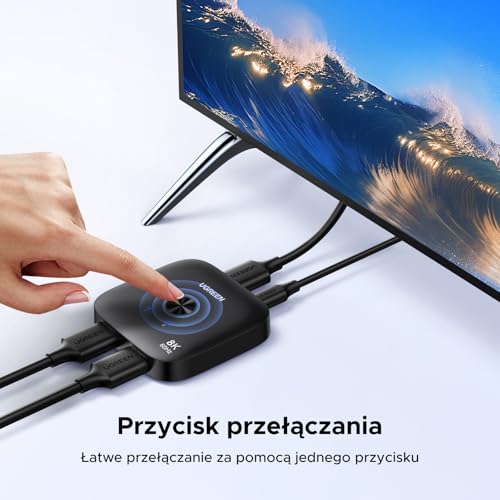 UGREEN HDMI Switch 2 In 1 Out 8K60Hz 4K240Hz/120Hz Przełącznik do PC/Laptop/PC5/PS5/Switch/Xbox/DVD itp.