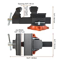 VEVOR Schraubstock, 167 mm Backenbreite, 360° Drehbar Sphäroguss Werkbankschraubstock 7,2x7,7cm Amboss Schraubstock Parallelschraubstock Zwei-Wege-Backen zum Schärfen Schleifen Schneiden – Ansicht 8